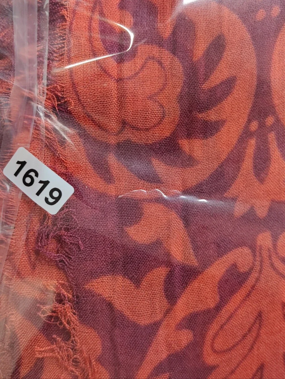 Naturally Knotty 100% Modal Oversized Rust Orange Damask Scarf Wrap 40x78